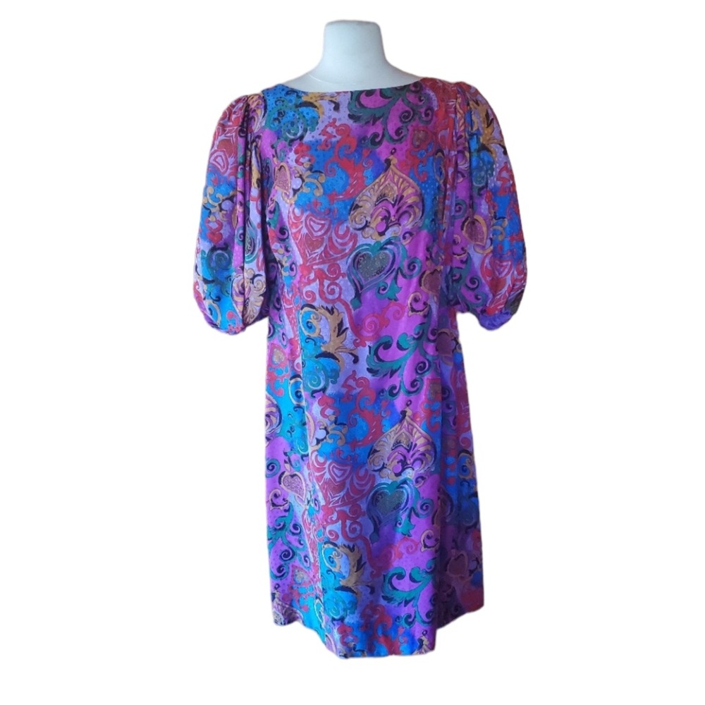 1980s Unlabeled Multi-Color‎ Party Dress